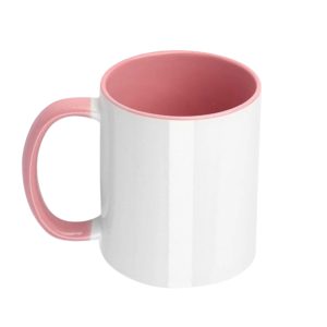 Personalise Your Own 11oz Mug - White Outer - Pink Inner - Pink Handle